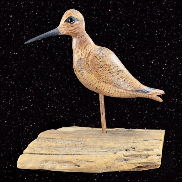 Vintage Carved Large Bird On A Driftwood Stand Signed Geo Porter Wis C420 Figure - Picture 14 of 14